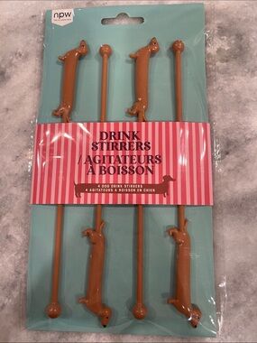 Brown Dachshund Drink Stirrers - Set of 4